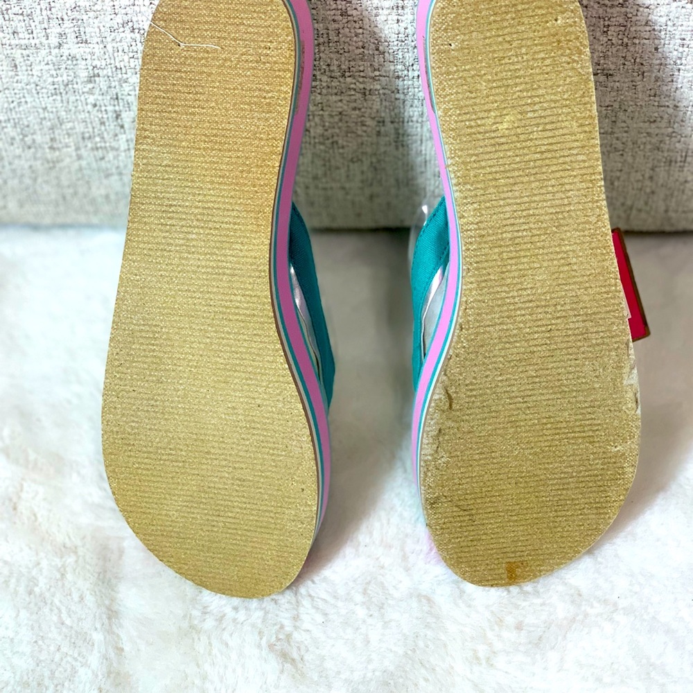 Candies wedge sandals pink and blue - Picture 9 of 10